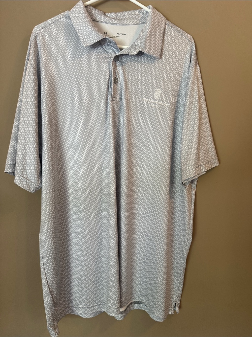 Under Armour Gray Micro-Print Ritz Carlton Aruba Performance Polo Golf